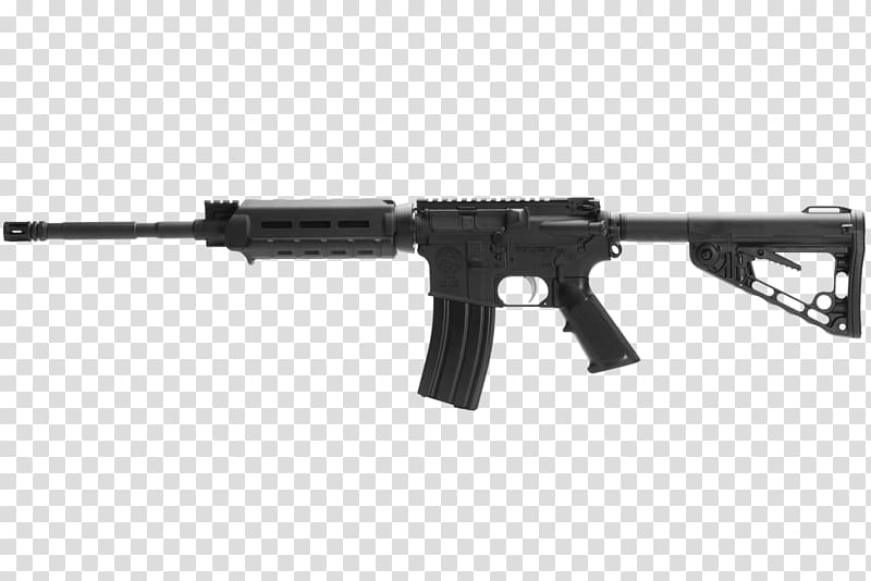 M4 carbine Firearm 5.56×45mm NATO AR-15 style rifle, Hand Model transparent background PNG clipart