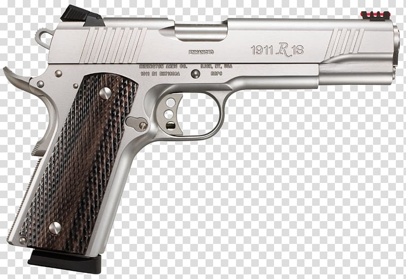 Remington 1911 R1 .45 ACP Stainless steel Pistol Remington Arms, Handgun transparent background PNG clipart