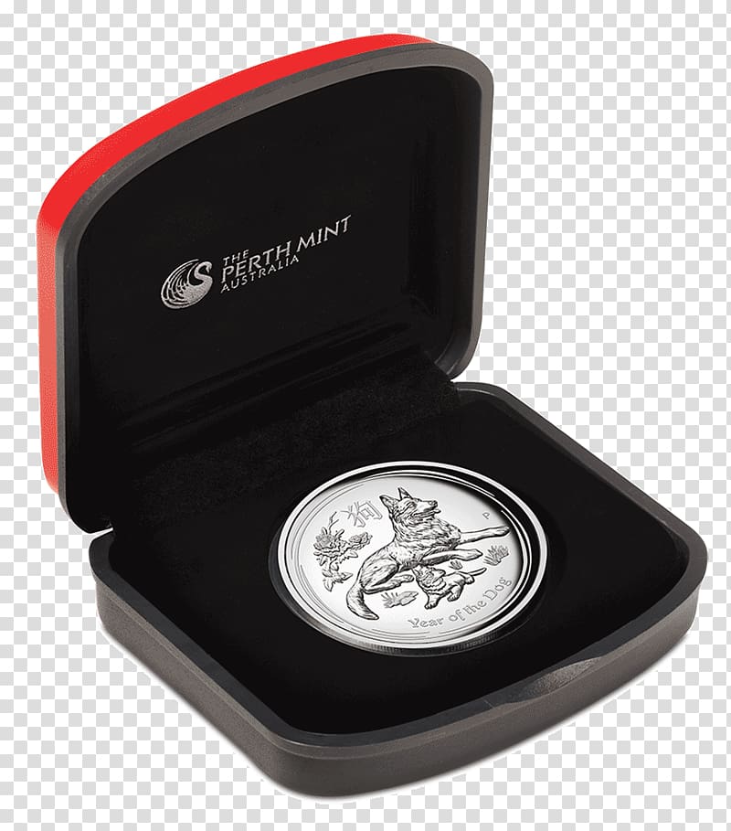 Perth Mint Dog Lunar Series Silver coin, Proof Coinage transparent background PNG clipart