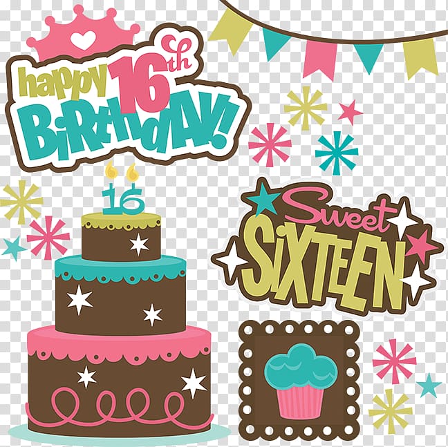 Birthday cake Sweet sixteen Wish , Happy Teenager transparent background PNG clipart