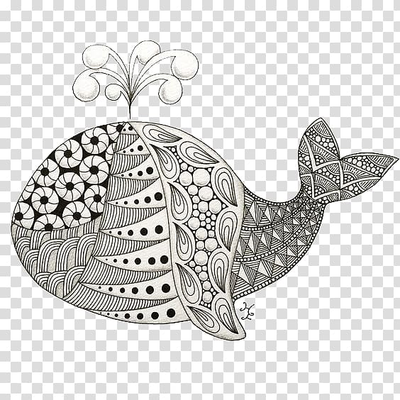 Doodle Drawing Art Pattern, Hand-painted decorative illustration shark transparent background PNG clipart