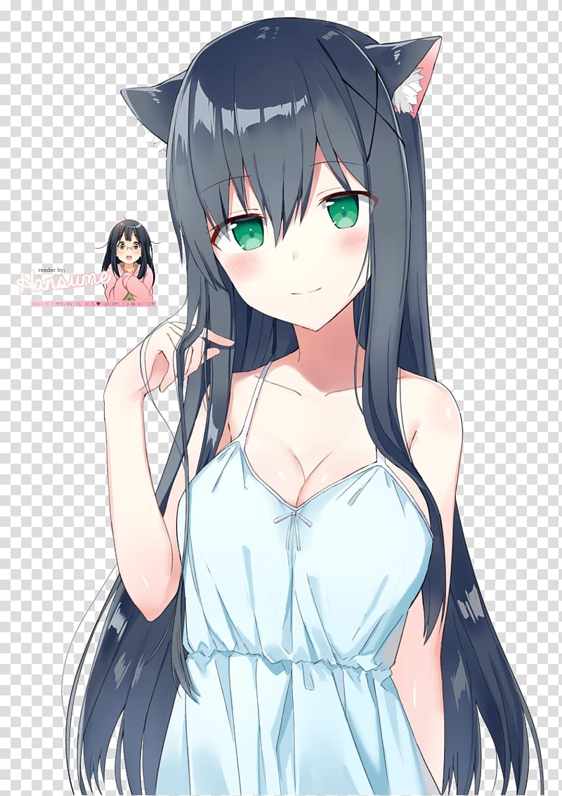 Anime Catgirl Mangaka, Anime transparent background PNG clipart