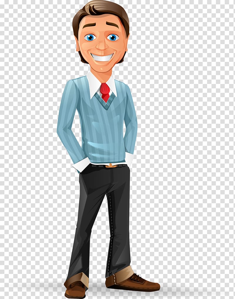 Businessperson Cartoon, Hand-drawn cartoon of business people in my pocket transparent background PNG clipart