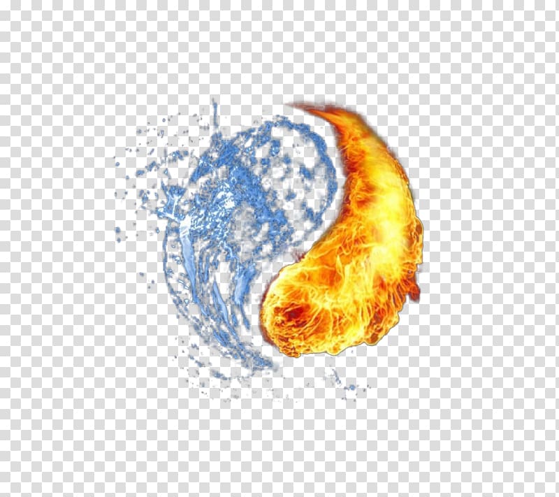 Fire Water Icon, Texture of the element of fire and water transparent background PNG clipart