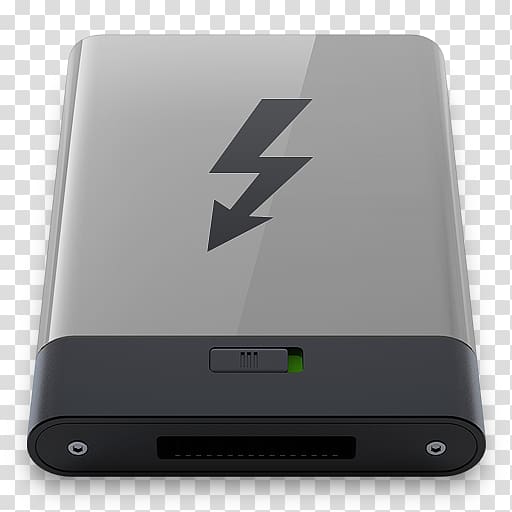 gray and black power bank illustration, electronics accessory electronic device gadget multimedia, Grey Thunderbolt B transparent background PNG clipart