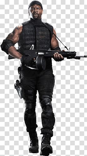 Terry Crews holding rifle, The Expendables Terry Crews transparent background PNG clipart