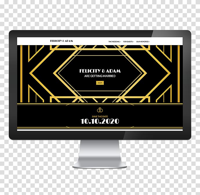 Personal wedding website, great gatsby transparent background PNG clipart