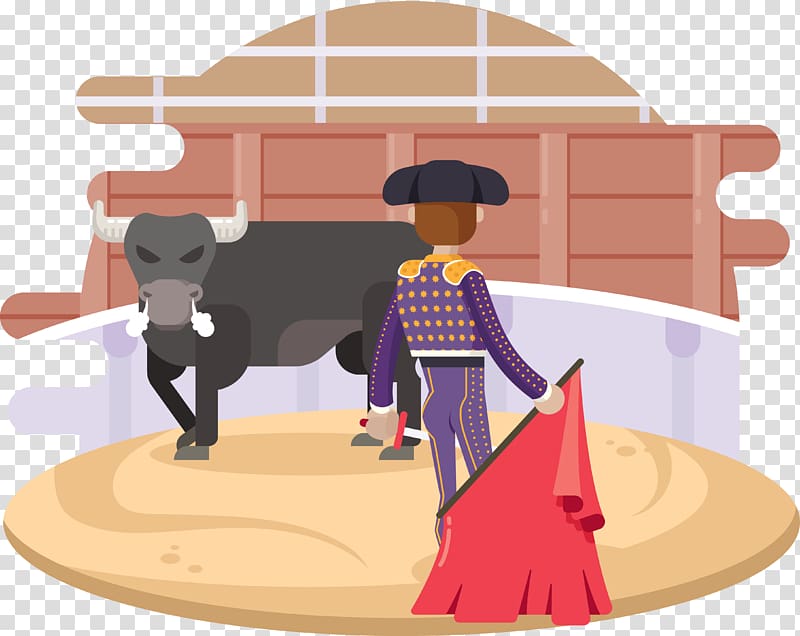 Cattle Spanish-style bullfighting Illustration, Computer Warrior transparent background PNG clipart