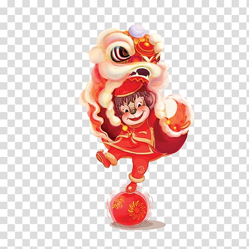 Lion dance Chinese New Year Dragon dance, Lion dance transparent background PNG clipart