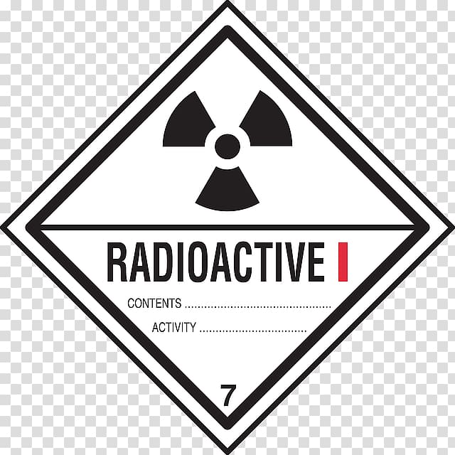 Dangerous goods HAZMAT Class 7 Radioactive substances Adhesive label Transport, classified label transparent background PNG clipart