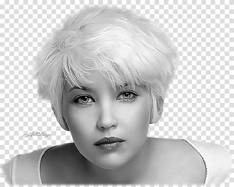 Hairstyle Blond Short Hair Pixie Cut Hair Transparent Background