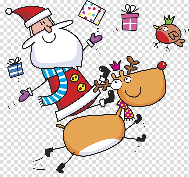 Santa elk transparent background PNG clipart