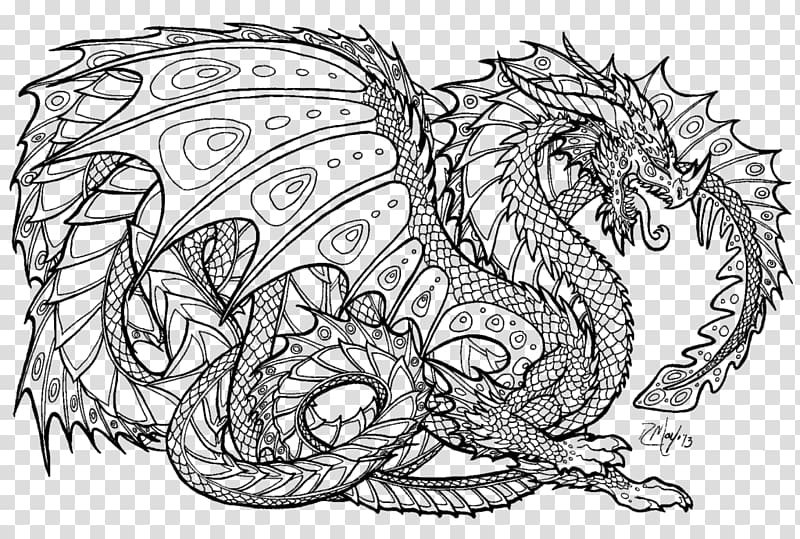 Coloring book Dragon Child Adult Fantasy, dragon transparent background PNG clipart