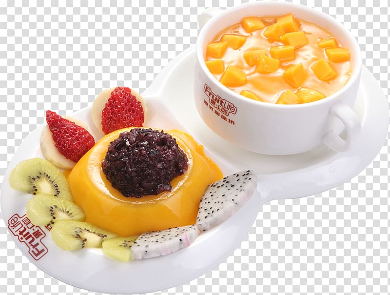 Fruit pudding Panna cotta Vegetarian cuisine Dessert, mix fruit transparent background PNG clipart