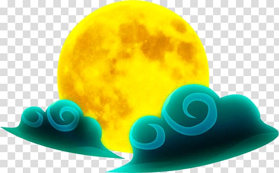 mid-autumn moon decorative hand-painted children's paintings transparent background PNG clipart