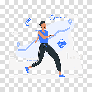 illustration, Fitness stats, statistics, chart, running, healthy, workout, people, fitness transparent background PNG clipart thumbnail