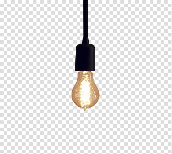 Light fixture Electric light Brown, Simple pull material emitting bulb Free transparent background PNG clipart