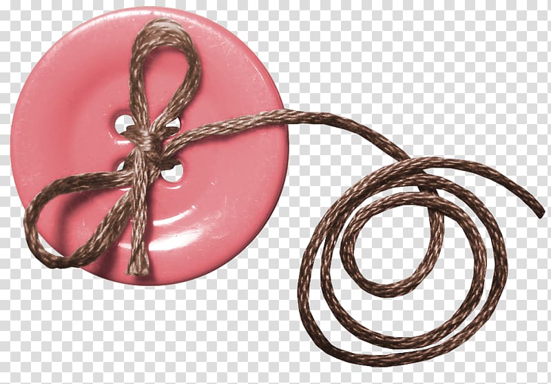 Rope Knot Button, Pink Button transparent background PNG clipart