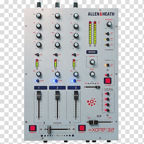 Allen & Heath Xone 32 Audio Mixers DJ mixer Disc jockey, music dj djing transparent background PNG clipart