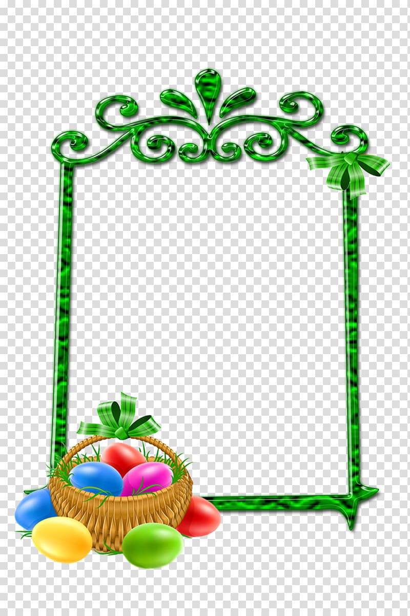 Easter Frames PaintShop Pro, green frame transparent background PNG clipart