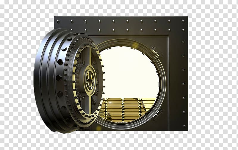 Door Safe Bank vault Gold bar, Round Treasury Door transparent background PNG clipart