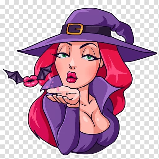 Morgan le Fay Sticker Telegram witch Emoji, witch transparent background PNG clipart