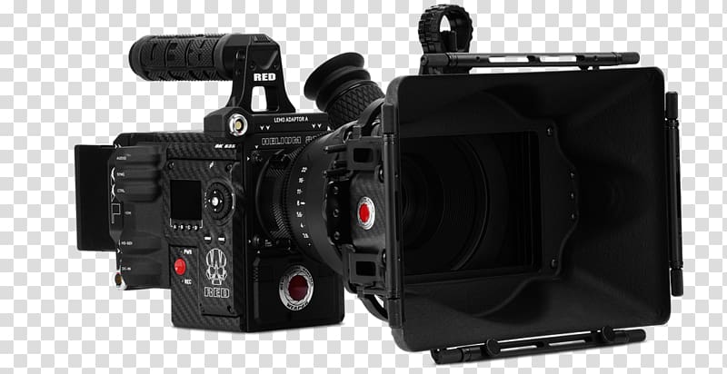 Red Digital Cinema Camera Company 8K resolution Super 35 Frame rate Sensor, viewfinder transparent background PNG clipart