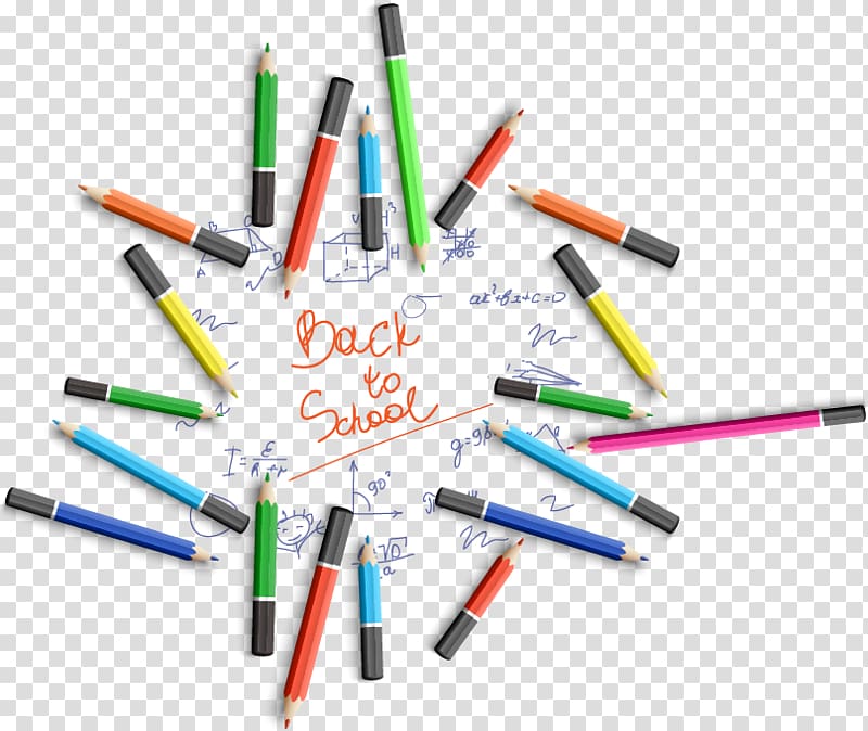 Paper School Pencil, Creative pencil school season background material, transparent background PNG clipart