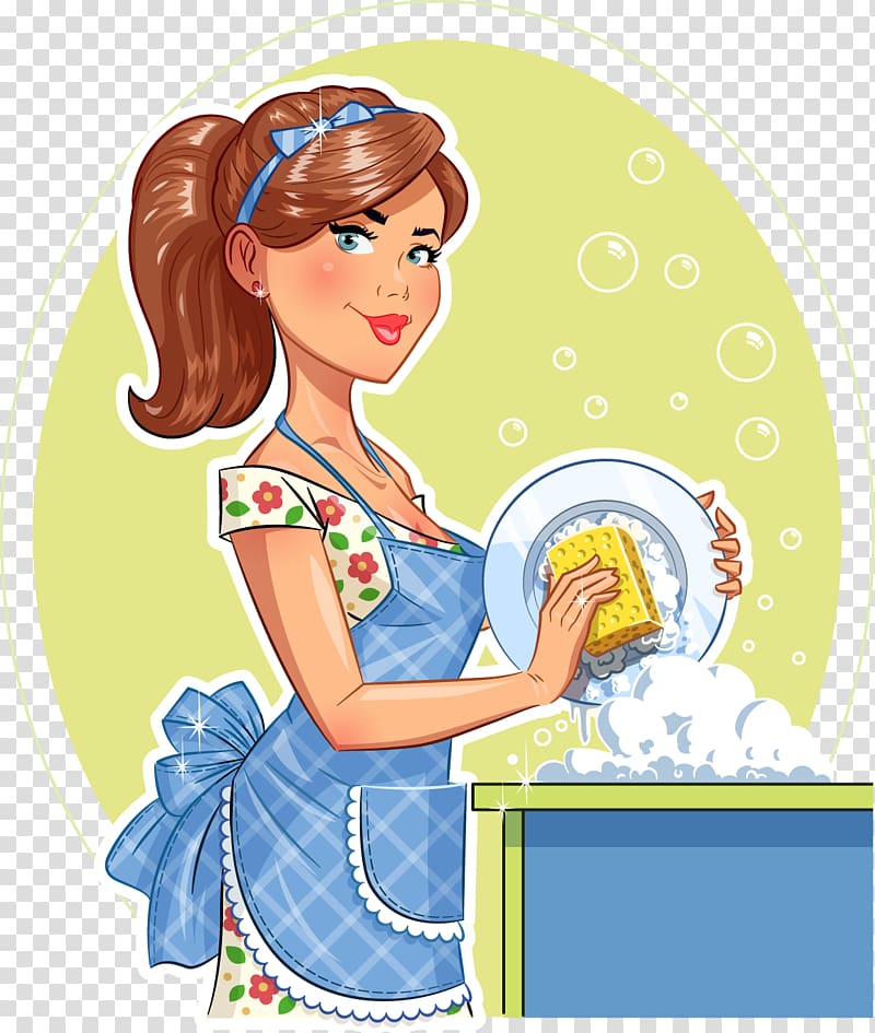 woman washing dishes , Dishwashing Plate Scouring pad, Women washing dishes housewife transparent background PNG clipart
