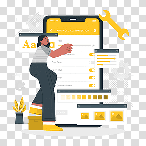 illustration, Advanced customization, phone, device, technology, design, user, choice, preferences, settings transparent background PNG clipart thumbnail