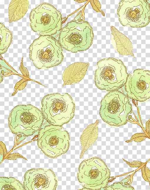 Green Computer file, Green flowers transparent background PNG clipart