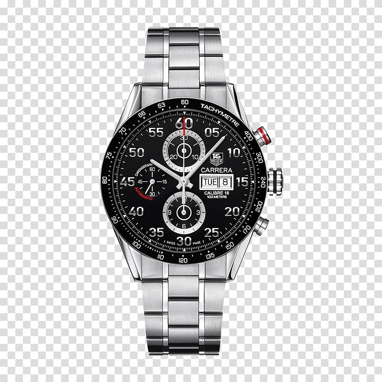 Omega Speedmaster Automatic watch TAG Heuer Chronograph, TAG,Heuer Black Dial Watch transparent background PNG clipart