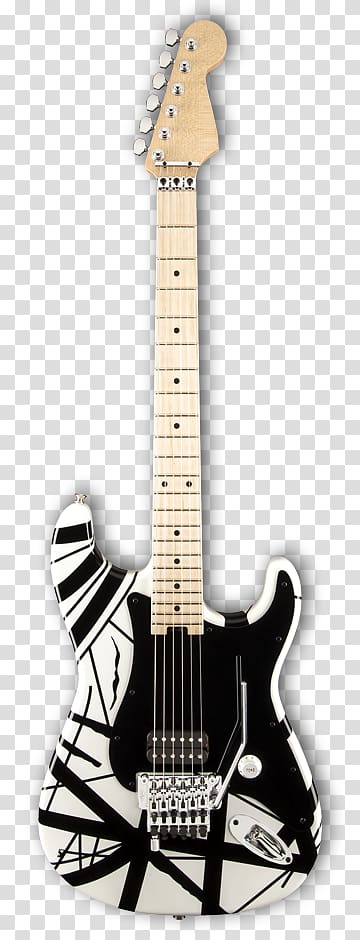 Electric guitar EVH Striped Series Frankenstrat Fingerboard, electric guitar transparent background PNG clipart