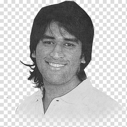 MS Dhoni India national cricket team Black and white Drawing, cricket transparent background PNG clipart