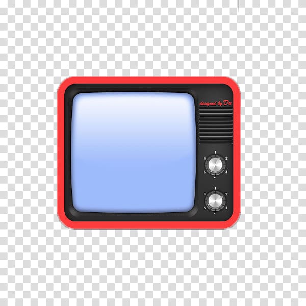 Television set Red, Old TV cartoon red transparent background PNG clipart