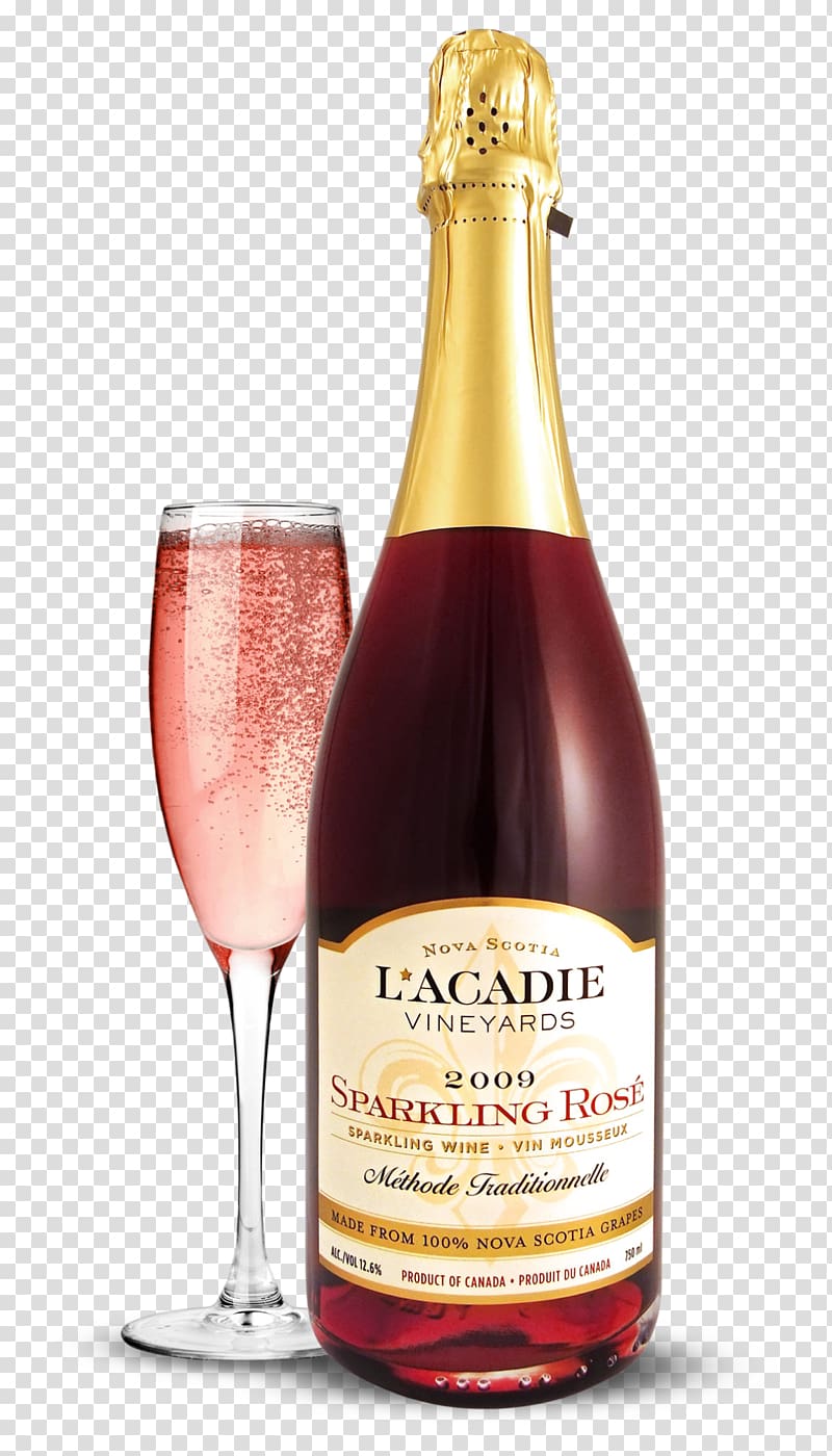 Champagne Sparkling wine L'Acadie Vineyards Rosé Dessert wine, champagne transparent background PNG clipart