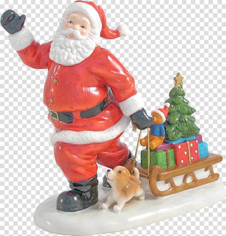 Santa Claus Christmas ornament Figurine Lawn Ornaments & Garden Sculptures, Santa Claus Village transparent background PNG clipart