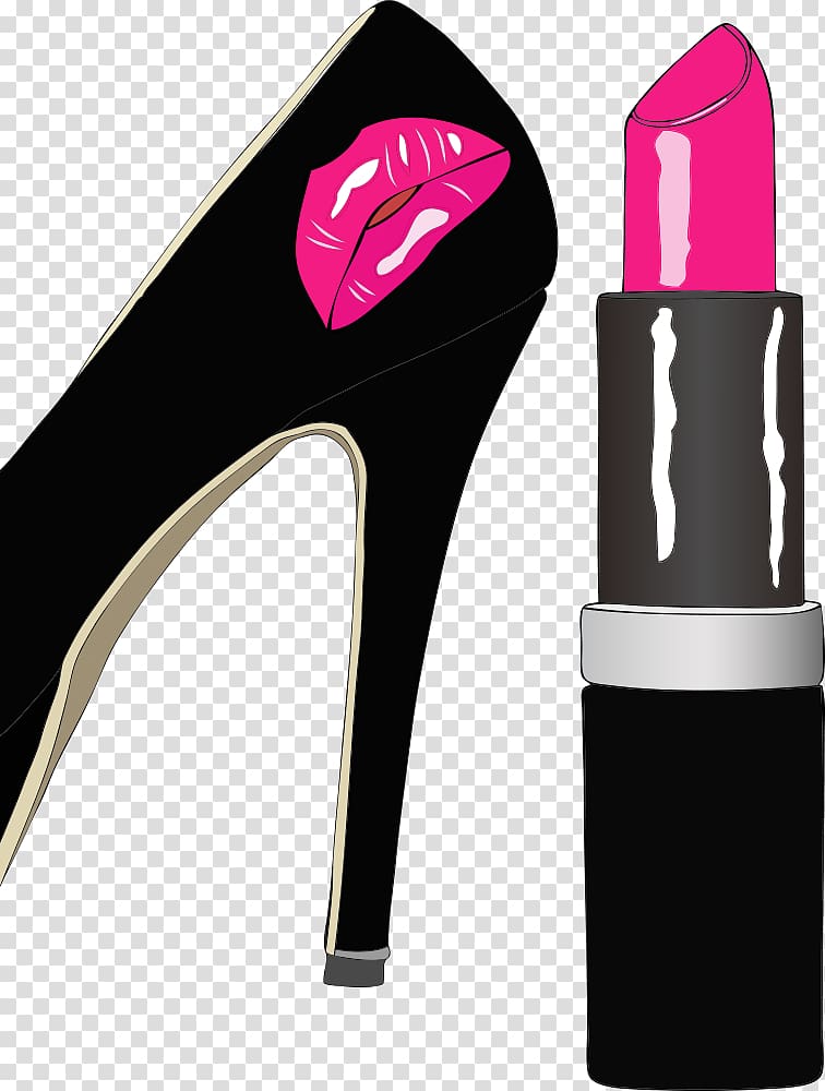 Lipstick Fashion Illustration, Lipstick lipstick and shoes on transparent background PNG clipart