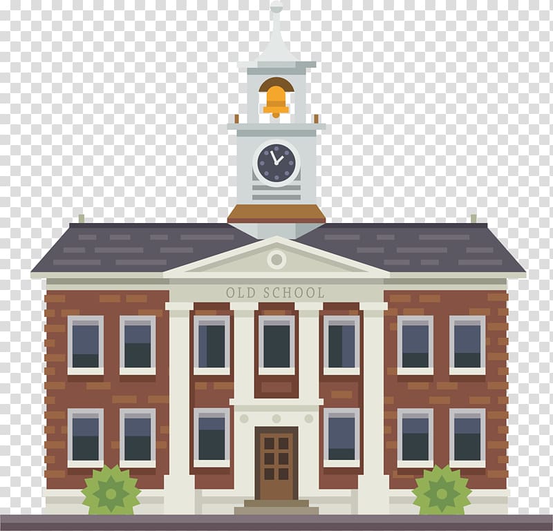 brown and white old school illustration, Building University School Illustration, Ancient church building transparent background PNG clipart