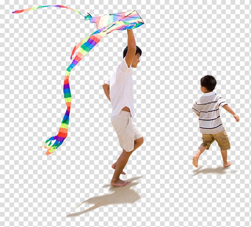 man holding kite near boy, Father Child Son, Father and son fly kite transparent background PNG clipart
