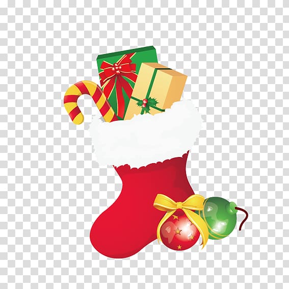 Christmas Gift Sock, Christmas socks transparent background PNG clipart
