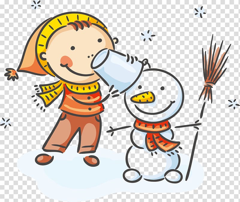 Child Cartoon Snowman Illustration, Snowman winter snow children creative transparent background PNG clipart