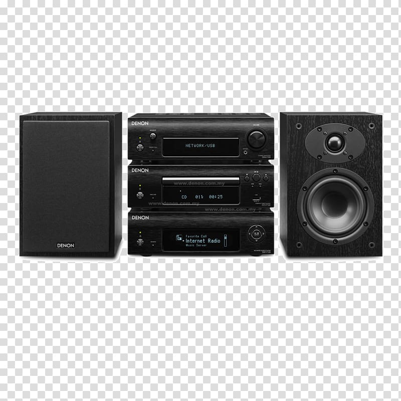 Music centre Denon CD player Sound High fidelity, stage effects transparent background PNG clipart