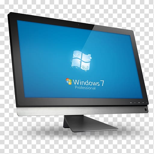 computer computer monitor output device desktop computer, 06 Computer Windows 7, flat screen computer monitor transparent background PNG clipart