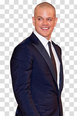 smiling Matt Damon, Matt Damon Shaved Head Side View transparent background PNG clipart