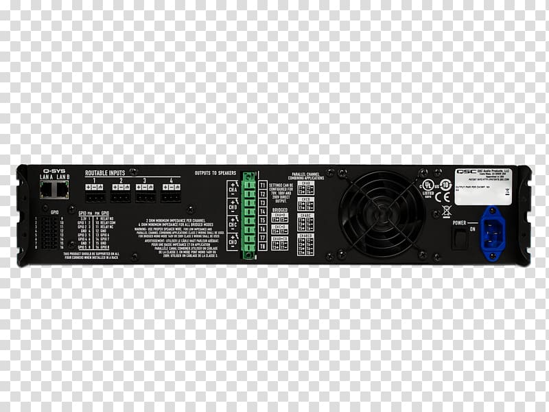 QSC Audio Products Electronics Amplifier Amplificador Loudspeaker, DPA transparent background PNG clipart