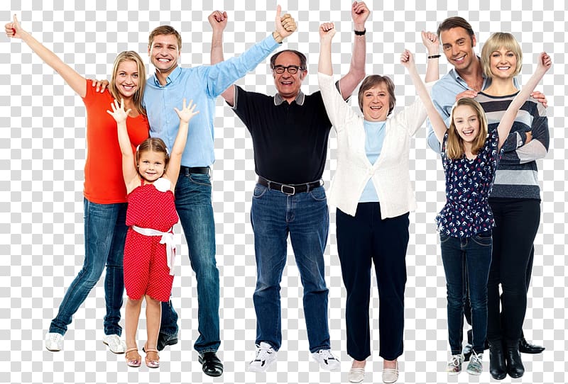 Family Child Generation, cheering people transparent background PNG clipart