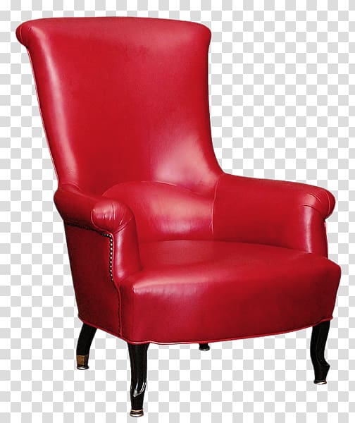 Chair Couch Leather Ottoman, Cartoon Red Armchair transparent background PNG clipart