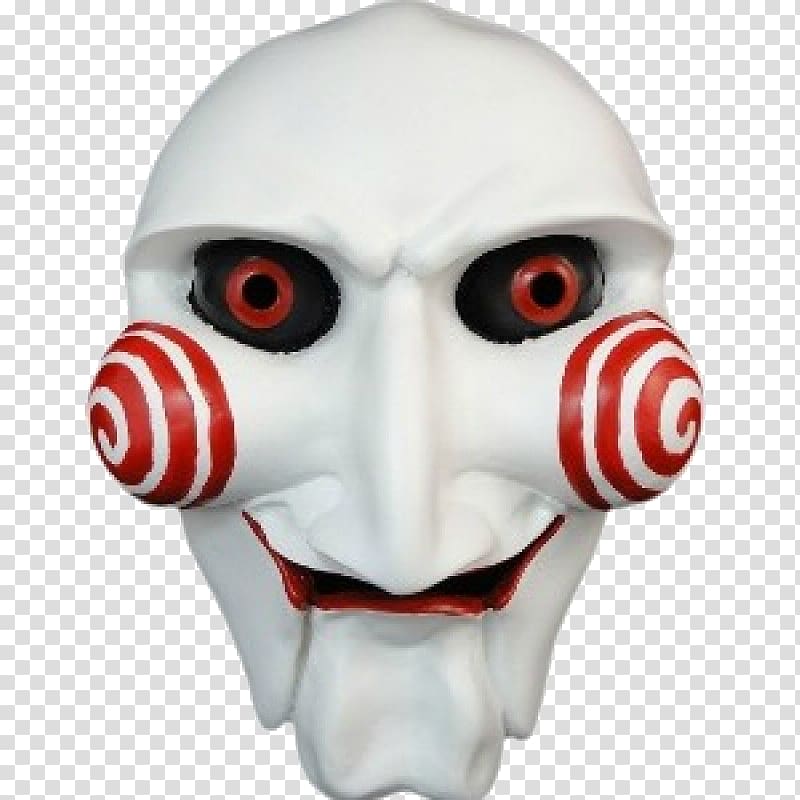 Halloween Cosplay Saw Puppet Horror Scary Face Mask White