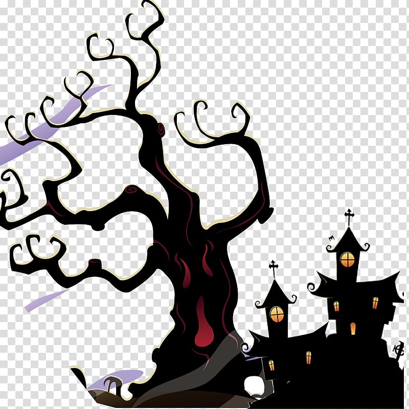 Halloween Ghost Poster Jack-o-lantern, Halloween Ghost Tree transparent background PNG clipart